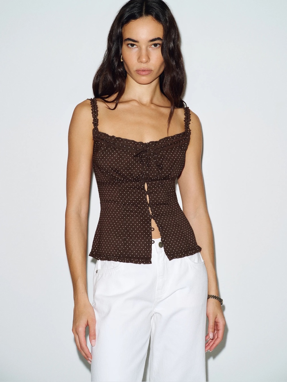 Reformation Everline top pin dot